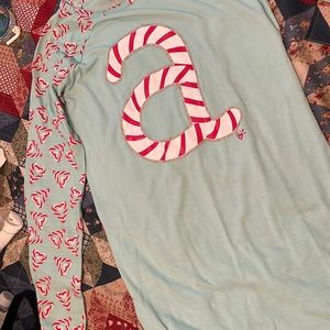 justice christmas letter “a” night gown